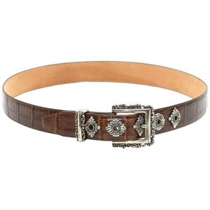 Brighton Brown Faux Alligator Vintage Belt